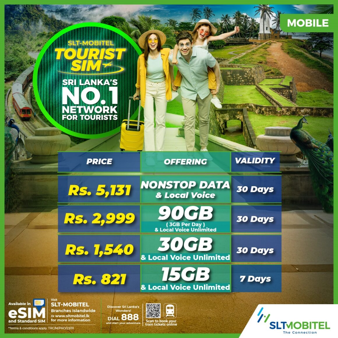 Tourist SIM packages by Mobitel