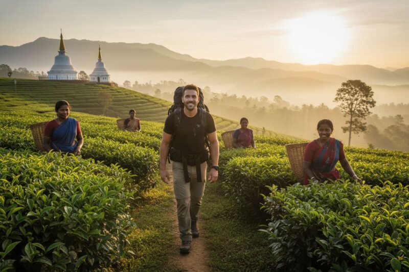 Sri Lanka backpacker sunrise