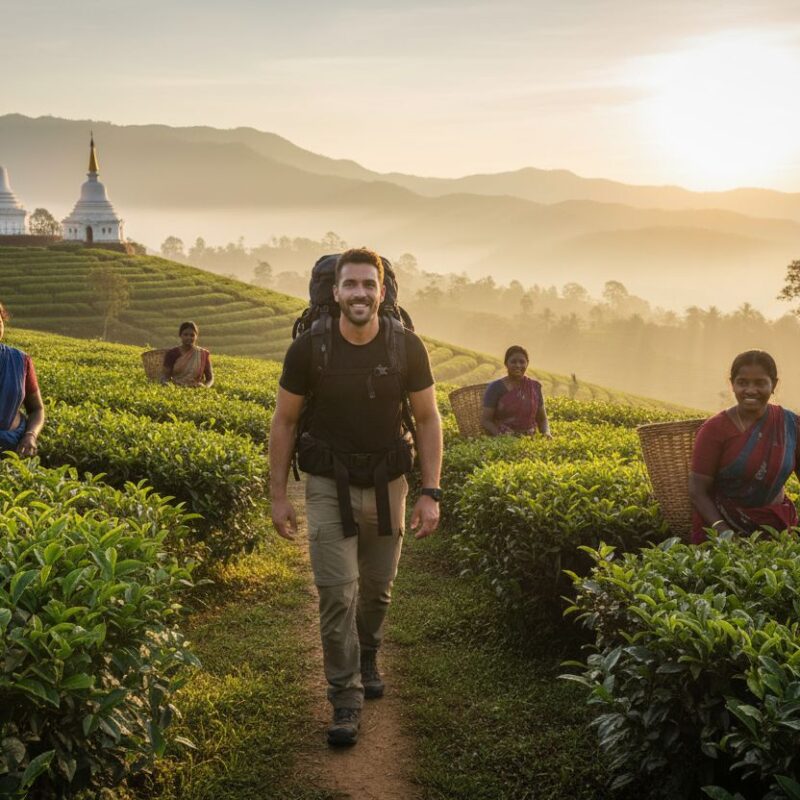 Sri Lanka backpacker sunrise